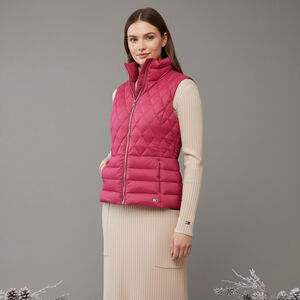 SOIA & Kyo Hila Sustainable Lightweight Packable Quilted Down Vest Pink 3XL